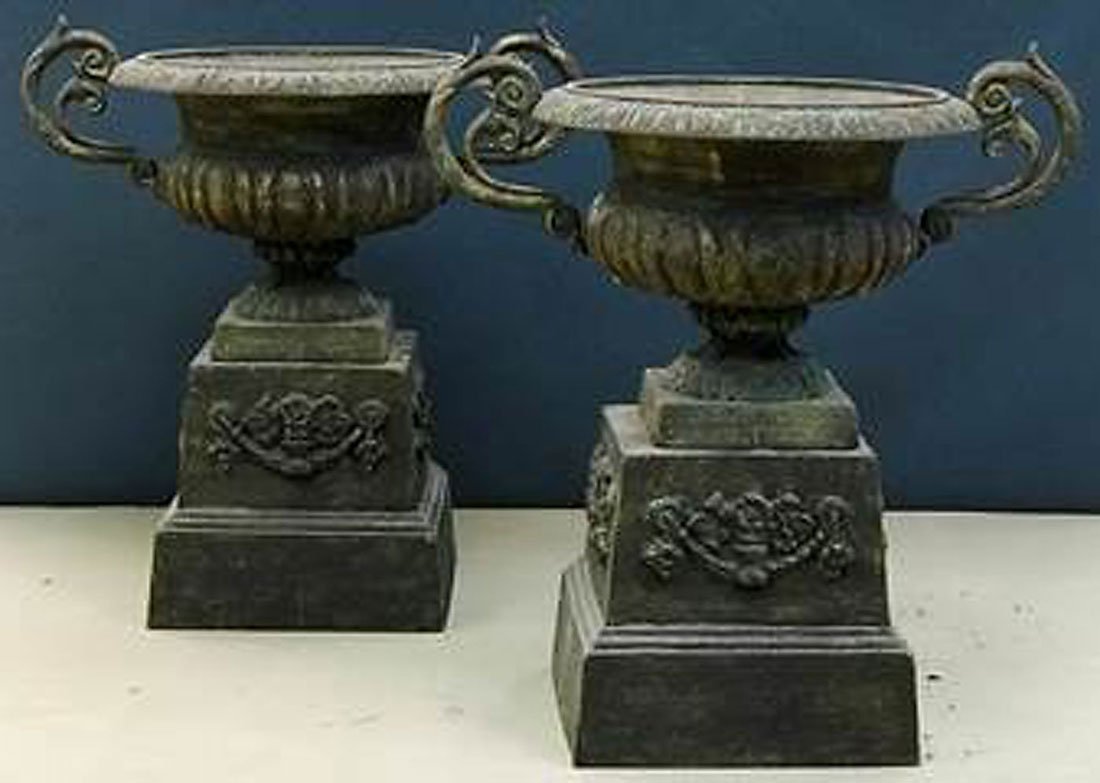 CAST GARDEN IRON GARDEN URNS (1 of 1)