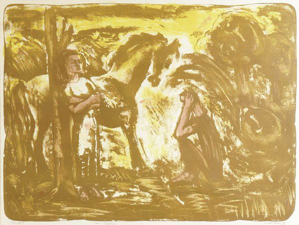 MAX KAHN (American b. 1904) Roan Stallion Color l: MAX KAHN (American b. 1904) Roan Stallion Color lithograph Numbered 7/10 and signed in pencil "Max Kahn 39"20 inches x 26 inches. Estimate $50-$100