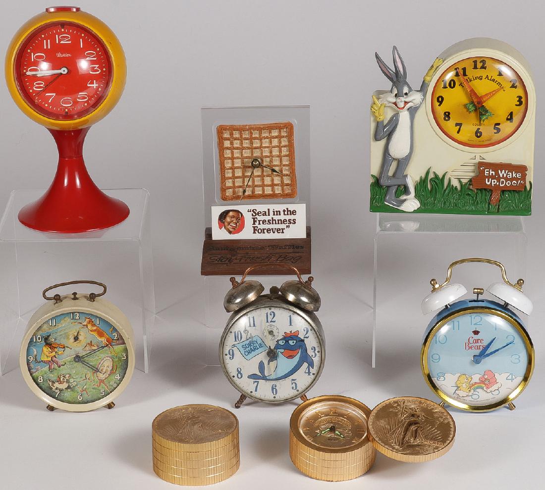EIGHT NOVELTY CLOCKS