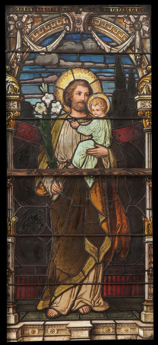 STAINED GLASS WINDOW OF ST. JOSEPH 1890