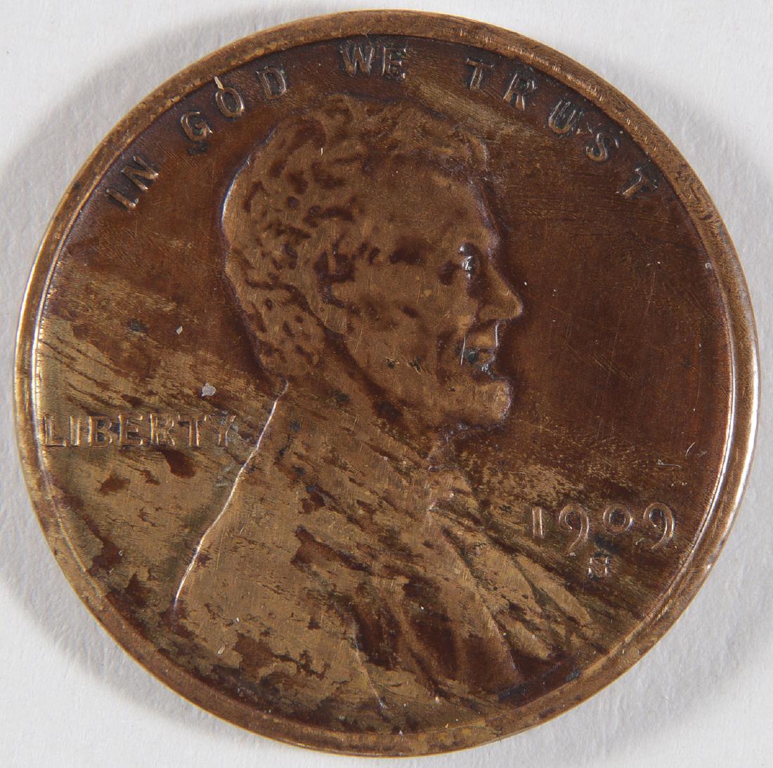 A 1909 S V.D.B. PENNY: A 1909 S V.D.B. PENNY. An ungraded 1909 V.D.B. penny with S mint mark. Provenance: The Gene Burry lifetime collection SHIPPING NOTICE: Jackson's is your