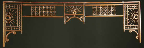 A VICTORIAN STICK AND BALL FRETWORK PANEL circa 1: A VICTORIAN STICK AND BALL FRETWORK PANEL circa 1900 mostly oak with later elements. Length 92 inches x height 30 inches. Estimate $300-$500