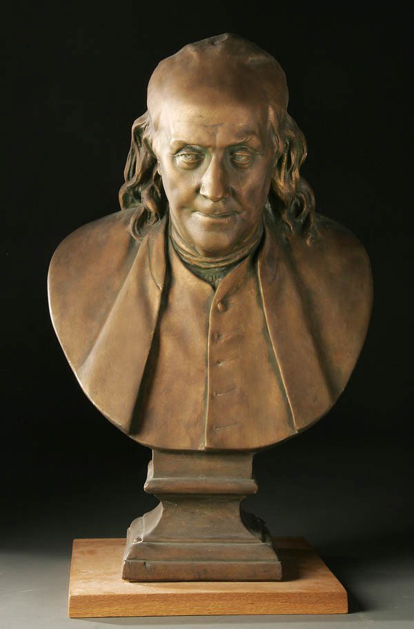 Antique Plaster Bust Of Ben Franklin After Houdon Aug 13 2016 Cordier Auctions Appraisals In Pa