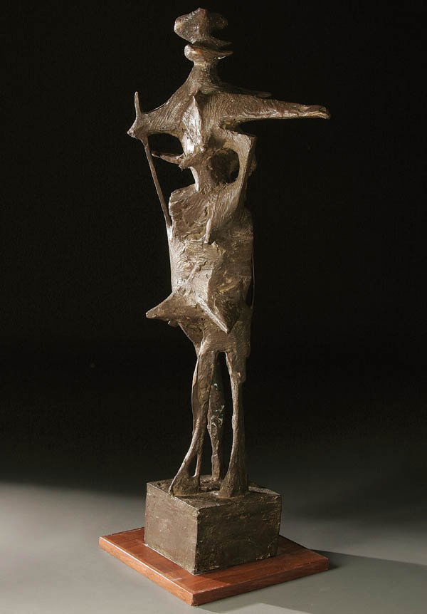 ABBOTT PATTISON (American b. 1916) Night Envelopi: ABBOTT PATTISON (American b. 1916) Night Enveloping Bronze with brown patina Signed on base Pattison and inscribed Firenze Height 35 inches Estimate $750-$1;000