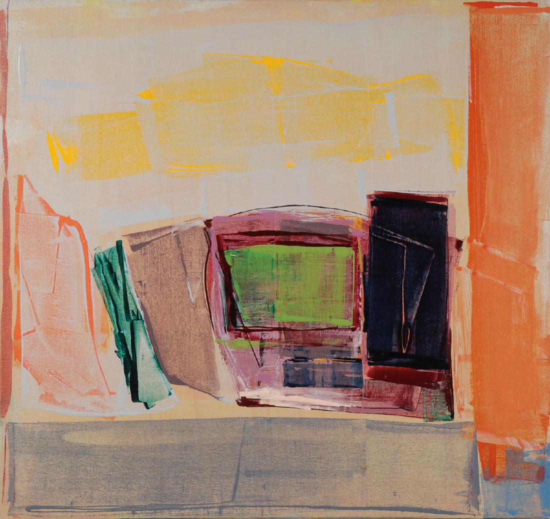 LARGE RONNIE LANDFIELD ORIGINAL PAINTING: RONNIE LANDFIELD (American B. 1947-)Utah Table- 1982Acrylic on canvasApparently unsignedVerso displays BR Kornblatt Gallery label, Washington, DC.38 inches x 40.5 inches <