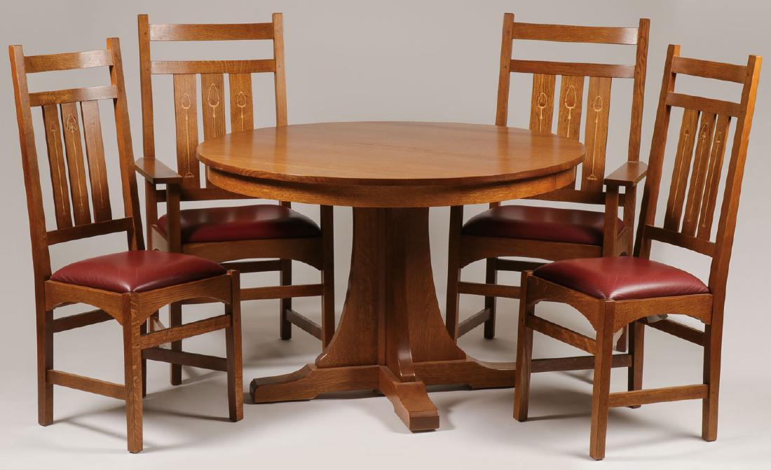 A CONTEMPORARY STICKLEY DINING TABLE AND CHAIRS Jul 30, 2019