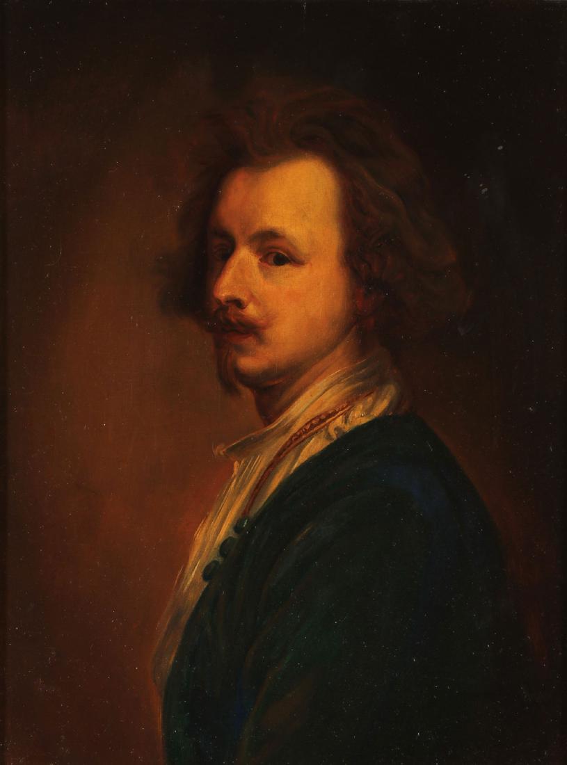 SIR ANTHONY VAN DYCK OIL ON WOOD: After SIR ANTHONY VAN DYCK (Flemish 1599-1641) Self Portrait Oil on Wood Panel Apparently unsigned 9.75 inches x 7.5 inches SHIPPING NOTICE: Jackson's is your sol