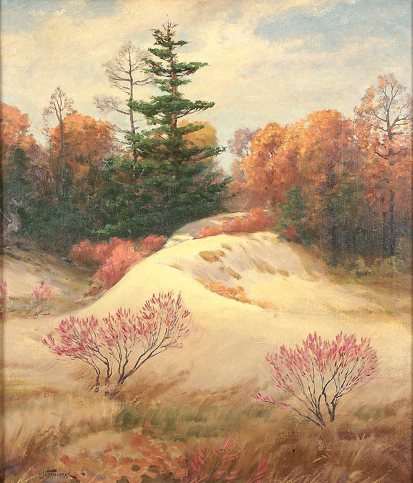 JOSEPH TOMANEK (American 188901974), Autumn Dunes: JOSEPH TOMANEK (American 188901974), Autumn Dunes, oil on canvas, signed lower left "J. Tomanek". 28 inches x 24 inches. Estimate $1,500-$2,000