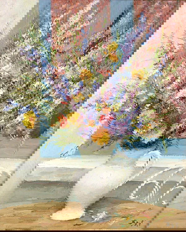 MARCEL DYF (French 1899-1985) Jardin D'Arzon - Va: MARCEL DYF (French 1899-1985) Jardin D'Arzon - Vase with Flowers, oil on canvas, signed lower right. 28 inches x 24 inches. Estimate $8,000-$12,000