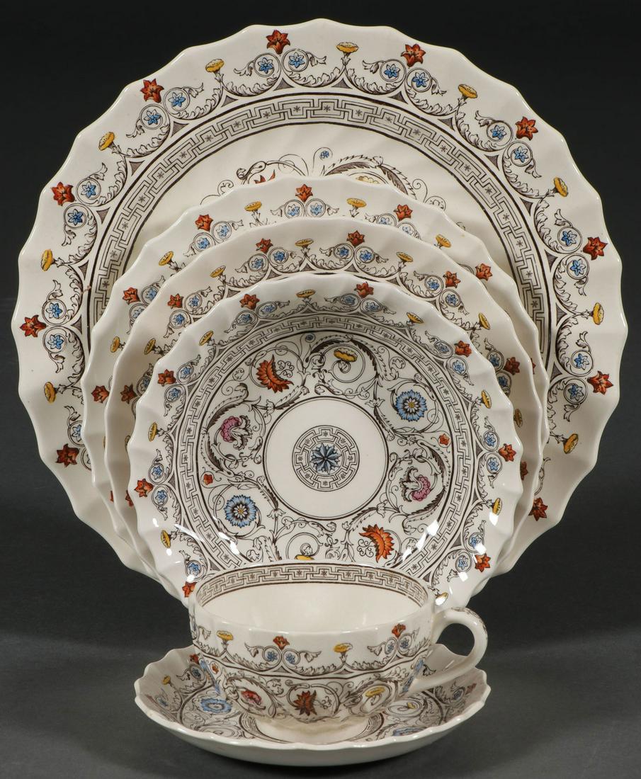 A 200-PIECE COPELAND SPODE FLORENCE SERVICE: A 200-PIECE COPELAND SPODE FLORENCE SERVICE. Comprising a vast array of various pieces in the Florence pattern including 26 dinner plates (10.5 inches in diameter), 23 salad plates (8 inches in diamet