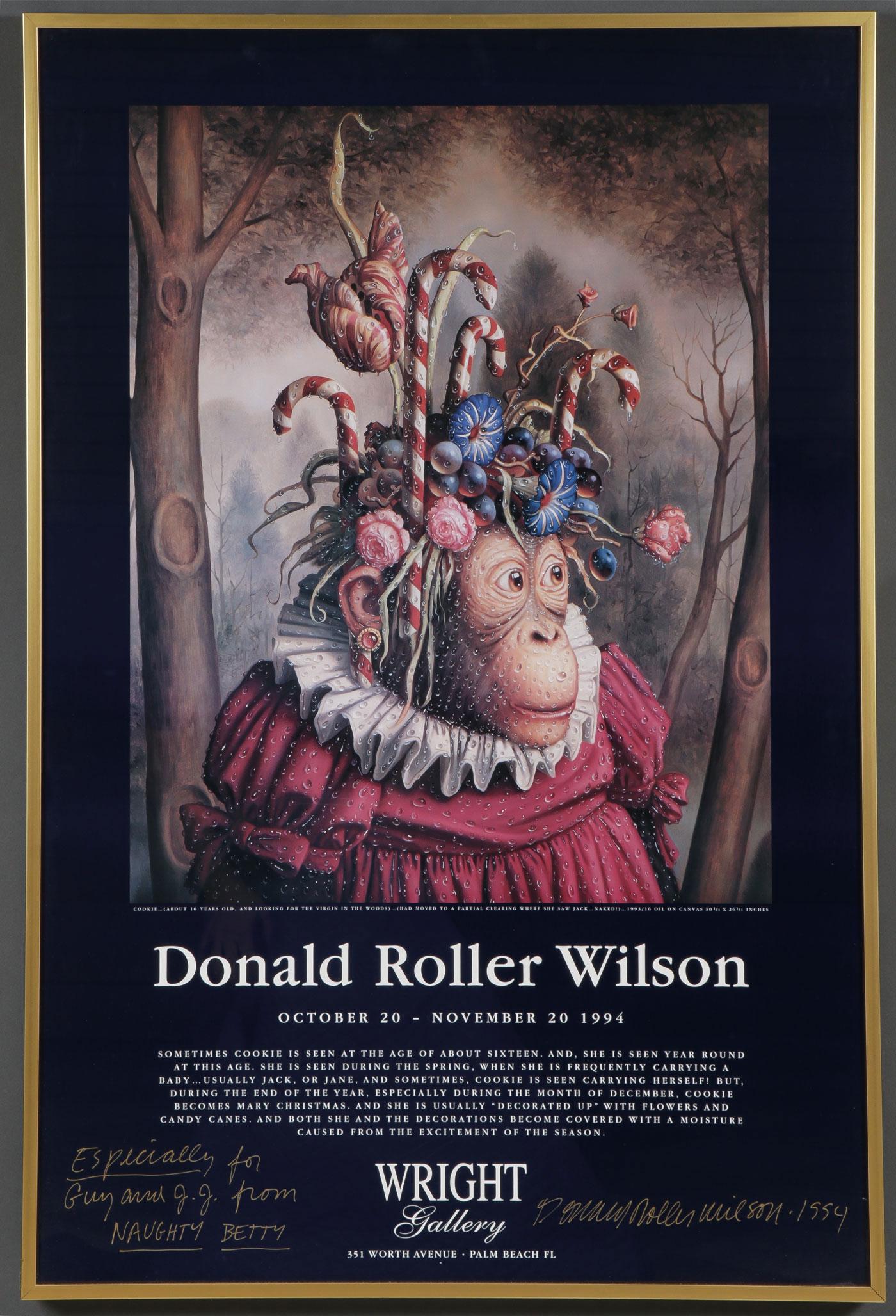 FOUR DONALD ROLLER WILSON SIGNED POSTERS, C. 1990: FOUR DONALD ROLLER WILSON SIGNED POSTERS, C. 1984-1994. Comprising four color lithograph posters, each with lengthy personalized inscriptions, including two Music Festival of Arkansas posters for the