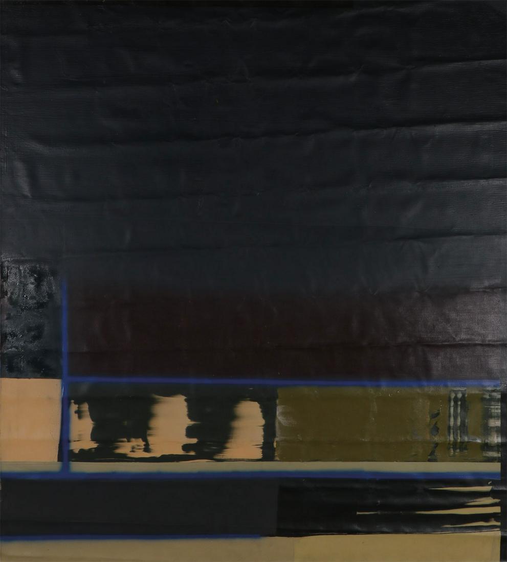 LARGE ROSS BLECKNER PAINTING, 1972: ROSS BLECKNER (American B. 1949-)Zebra - 1972Acrylic on canvasSigned, titled, and dated on tacking edge78 inches x 68 inches, unframed, unstretchedLot is accompanied with sketch book cont