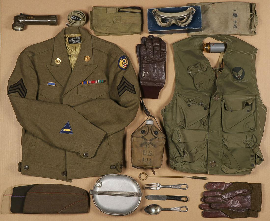 GREAT WWI & WWII FATHER/SON GROUPING: GREAT WWI & WWII FATHER/SON GROUPING. A wonderful fresh to the market military grouping comprising the effects of John R. Evans (1911 - 2003), who at the beginning of WWII because of previous flight e