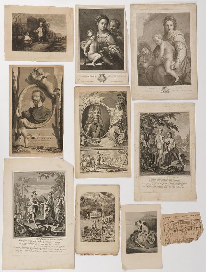 OLD MASTER ENGRAVINGS & VINTAGE GRAPHIC WORKS: OLD MASTER ENGRAVINGS & VINTAGE GRAPHIC WORKS. Comprising over 24 individual works on paper featuring nine 18th century Old Master engravings including: Michael Van der Gucht (1660-1725), Jacques Coel