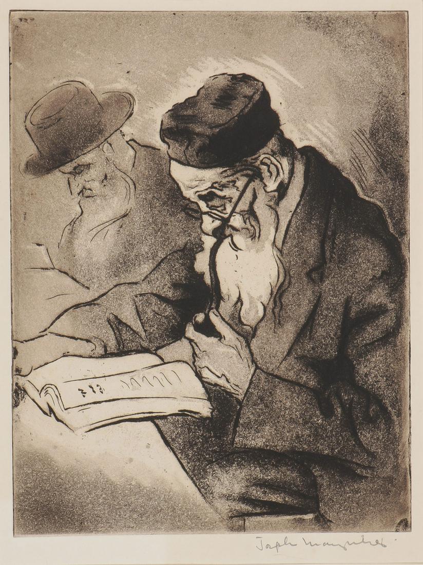 THREE SIGNED ASSOCIATED AMERICAN ARTIST PRINTS: THREE SIGNED ASSOCIATED AMERICAN ARTIST PRINTS. Including Joseph Hirsch (American 1910-1981), Man with Logs, signed lower left, 9.25 inches x 12 inches, contained in a glazed frame. Together with two