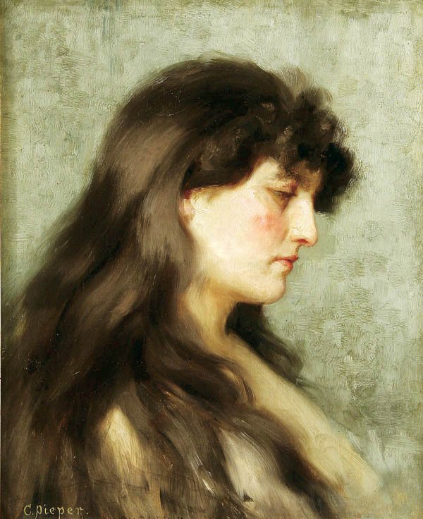 Christian Pieper (German 1843-1934) A Dark Haired
