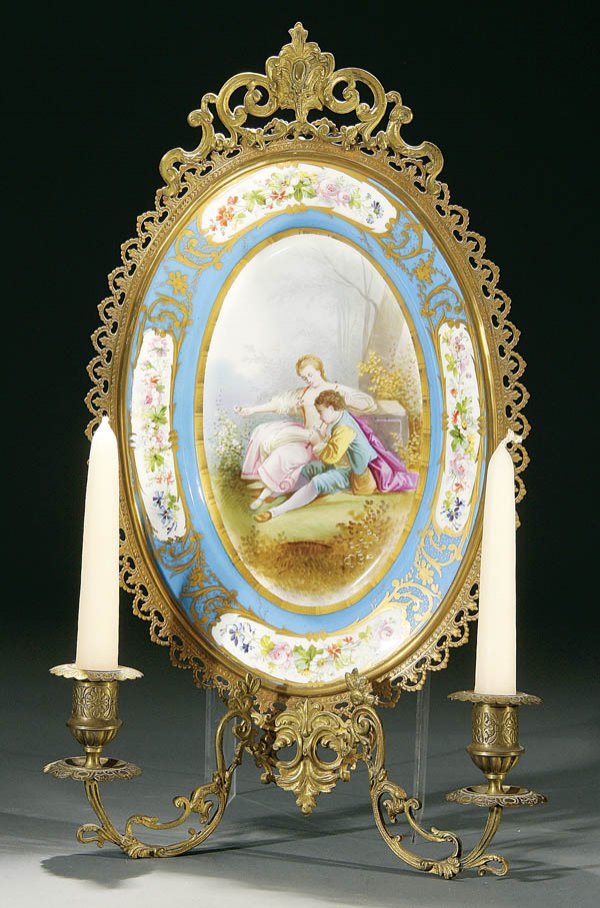 SEVRES STYLE BLUE CELESTE SCONCE