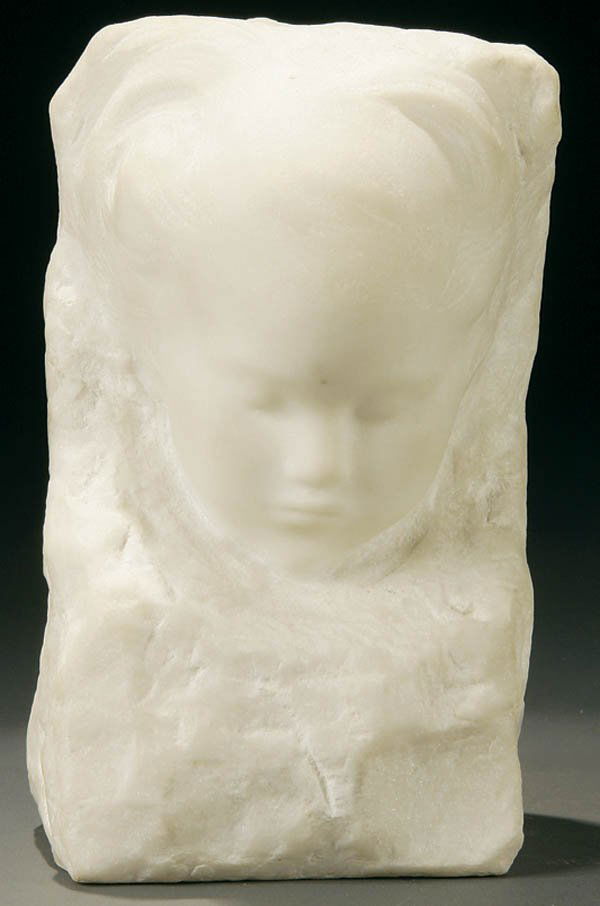 Amadeo Gennarelli (Italian 19th/20th century) Swe: Amadeo Gennarelli (Italian 19th/20th century) Sweet Dreams Carved marble Signed on verso A. Gennarelli Height 7.5 inches (19 cm) Estimate $750-$1,000