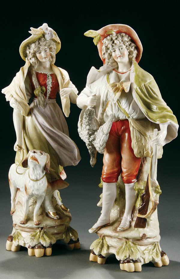 TWO VICTORIAN PORCELAIN FIGURINES, late 19th cent