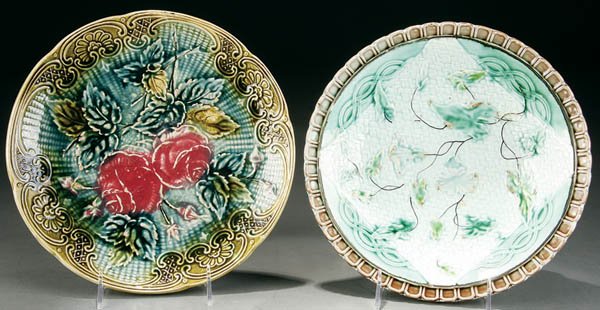 TWO MAJOLICA POTTERY BOWLS, late 19th century, in