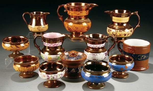 A 12 PIECE GROUPING OF COPPER LUSTRE, late 19th c