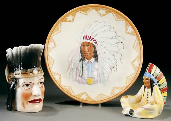 AN INDIAN DECORATED PORCELAIN GROUP early 20th ce