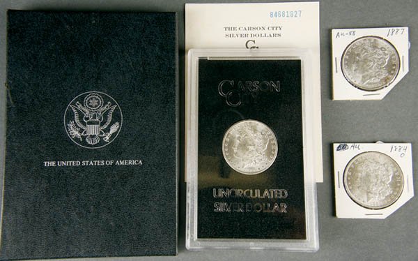 A GSA CARSON CITY 1884 SILVER DOLLAR with origina