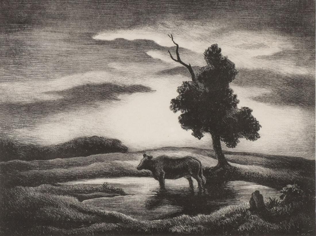 ORIGINAL THOMAS HART BENTON LITHOGRAPH: THOMAS HART BENTON (American 1889-1975)Sunset- 1941Lithograph on paperArtist signed in pencil lower right10 inches x 13 inchesSHIPPING NOTICE:Jackson's is your
