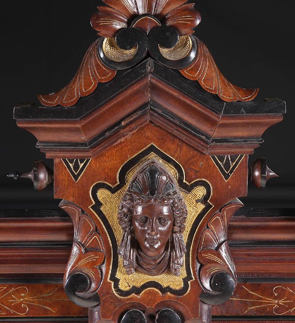 AN AMERICAN CARVED WALNUT PIER MIRROR - 2