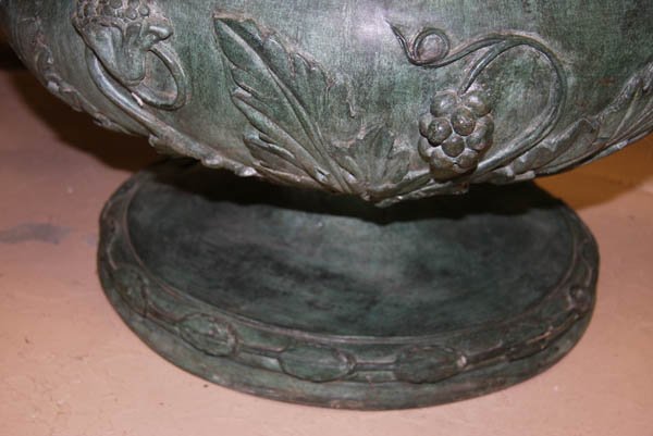 PR OF BACCHANALIAN BRONZE GARDEN URNS - 2