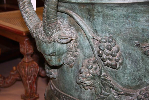 PR OF BACCHANALIAN BRONZE GARDEN URNS - 3