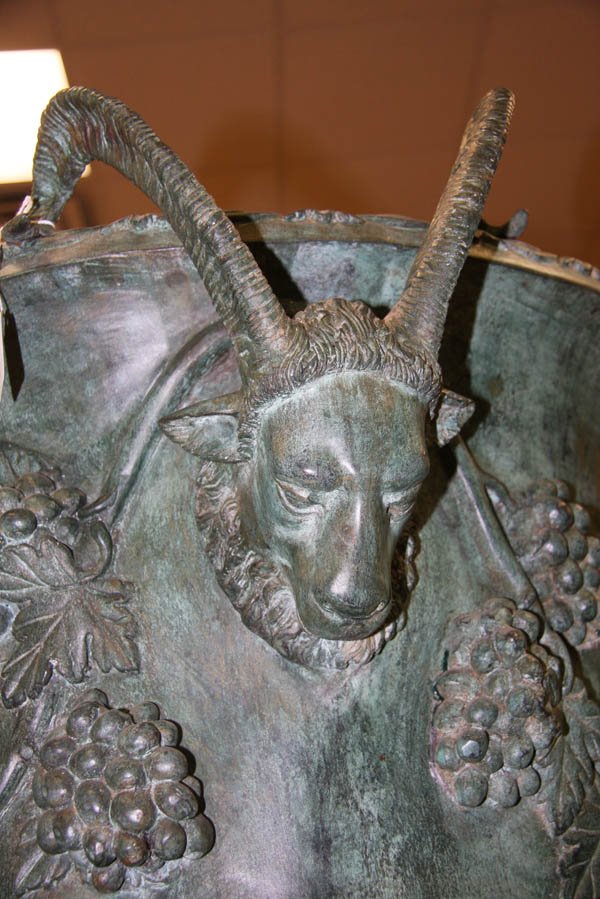 PR OF BACCHANALIAN BRONZE GARDEN URNS - 4