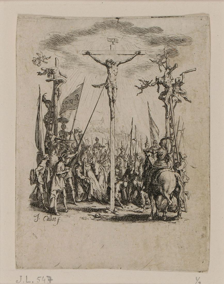 17TH CENTURY ETCHINGS LA PETITE PASSION BY CALLOT: 17TH CENTURY ETCHINGS LA PETITE PASSION BY CALLOT. Comprising a complete set of 12 etchings of the La Petite Passion, circa 1624, by French artist Jacques Callot (1592-1635). All first state impressio