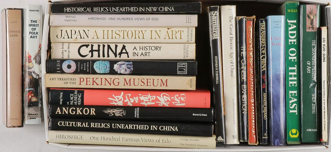 EXTENSIVE ASIAN ART LIBRARY: EXTENSIVE ASIAN ART LIBRARY. Comprising more than 20 books regarding the history of Asian arts, including but not limited to "Hiroshige: One Hundred Famous Views of Edo," Smith and Hiroshige 1986, Geo