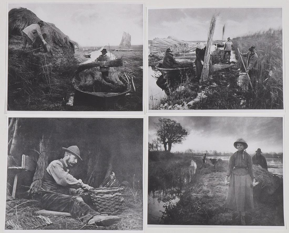 45 PETER HENRY EMERSON PHOTOGRAVURES: 45 PETER HENRY EMERSON PHOTOGRAVURES. Comprising a collection of 45 individual photogravures on contemporary wove paper with texture, depicting a variety of subjects many from Pictures of East Anglian