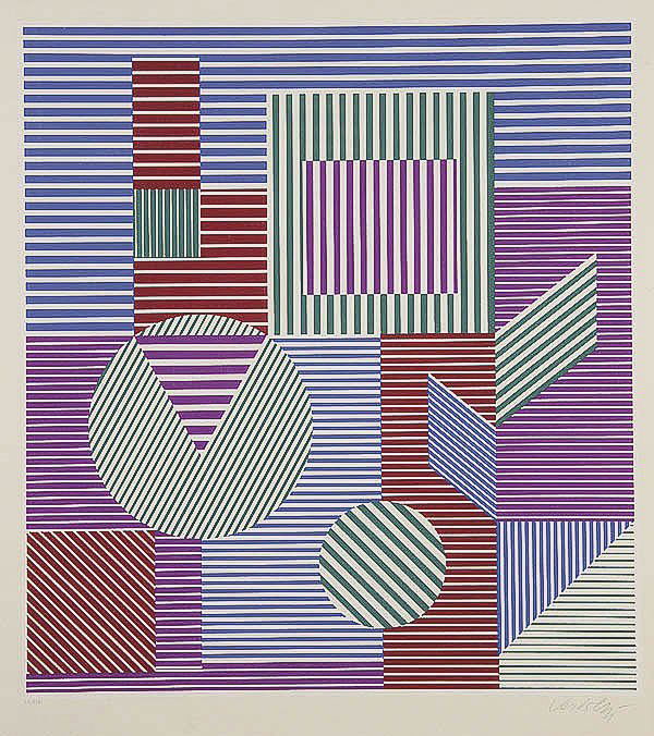 VICTOR VASARELY SIGNED SERIGRAPHS: VICTOR VASARELY (Hungarian 1908-1997), two signed serigraphs of Fondau (26.25" x 23.25"), signed lower right and numbered lower left, unframed. Estimate $500-$750