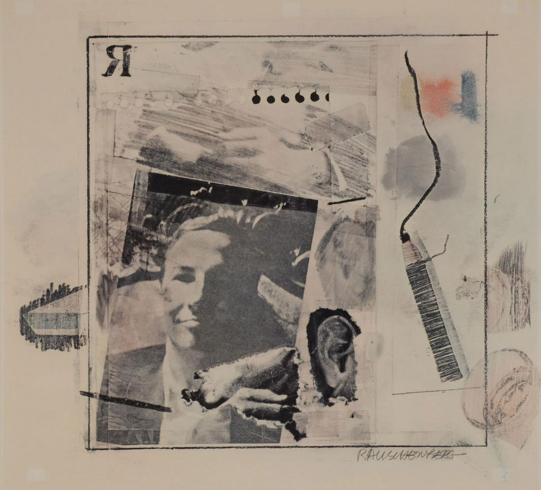 ROBERT RAUSCHENBERG SIGNED WORK: ROBERT RAUSCHENBERG (American 1925-2008) Dwan Gallery Poster - 1965 Lithograph Pencil signed lower right 23 inches x 25 inches (58.4 x 63.5 cm) Provenance: Acquired by th