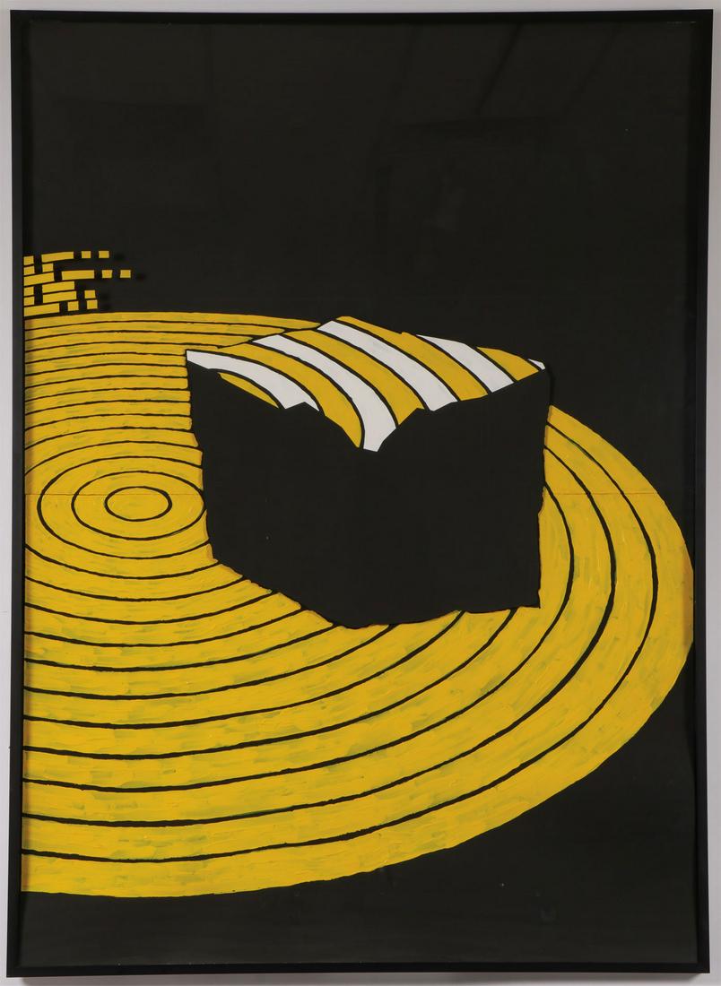 LARGE BENNI EFRAT SIGNED WORK: BENNI EFRAT (Israeli b. 1936 - )Collage II (Morse Code Lizard)- 1991Acrylic and collage on paper and plexiglassSigned and dated on verso, and with gallery label for Elisabeth Franck Gallery, Knokke, B