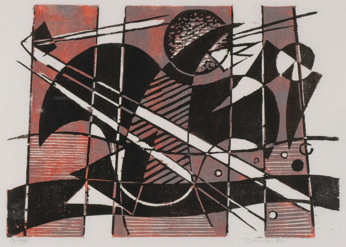 WERNER DREWES SIGNED WOODCUT: WERNER DREWES (American 1899 - 1985)Bird of Prey- 1982WoodcutPencil signed and dated lower right and numbered and titled lower left "#414, Bird of Prey, 17/XXX"11.5 inches x 16 inches