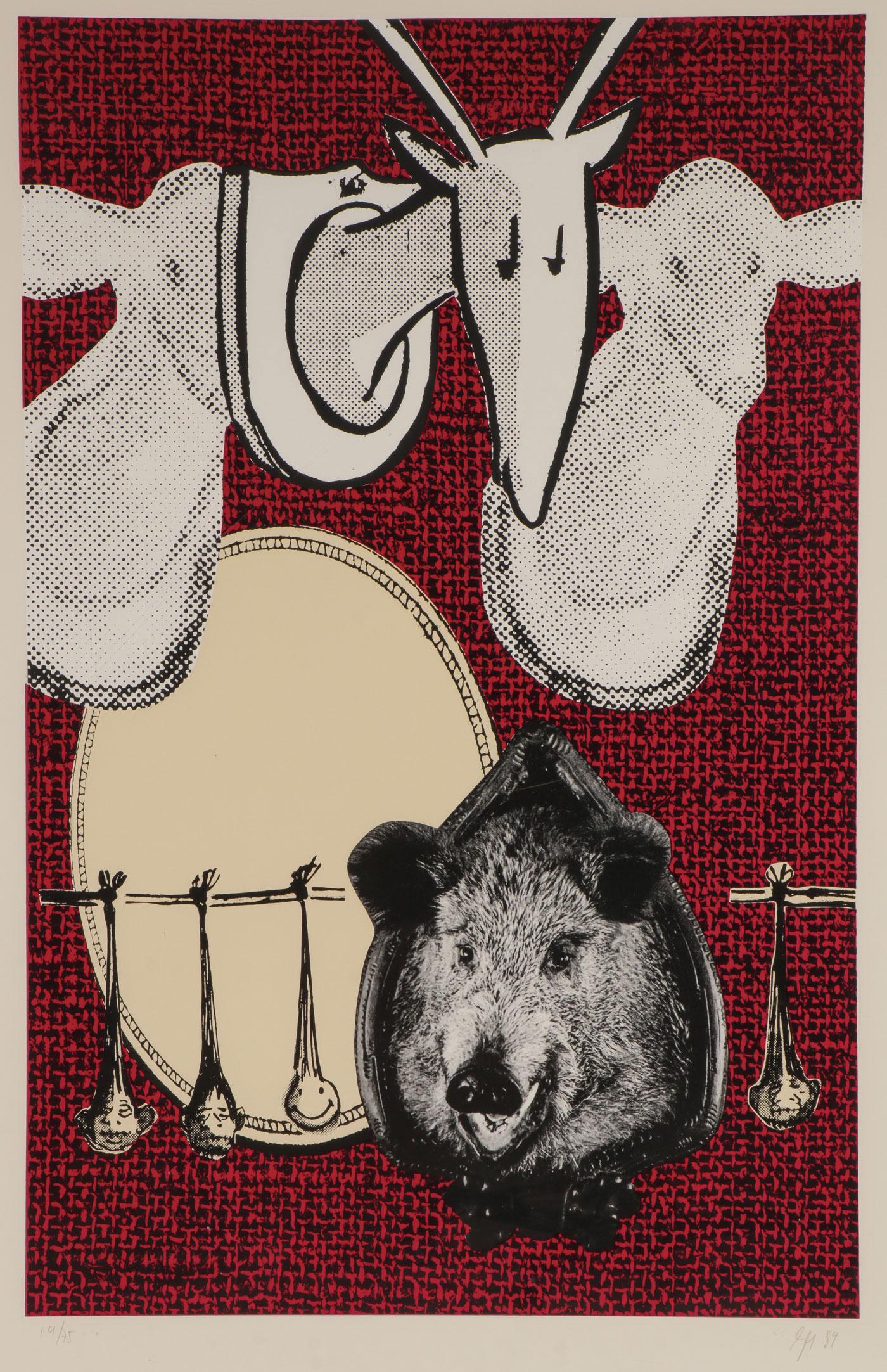 LARGE MEYER VAISMA SIGNED SILKSCREEN: MEYER VAISMAN (American b. 1960 - ) Untitled IV Silkscreen (25/75) Signed lower right and dated '89 52 x 36 inches Provenance: Acquired by the present owner directly fro