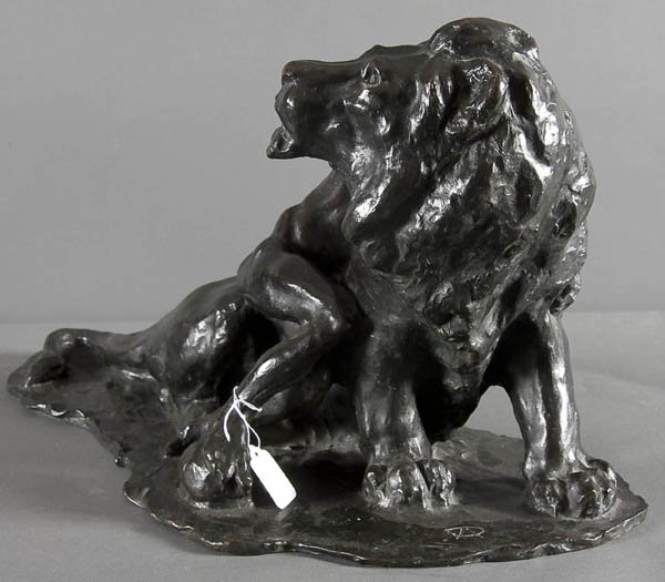 Bronze, Arthur Putnam (American), Man and Lion - 9