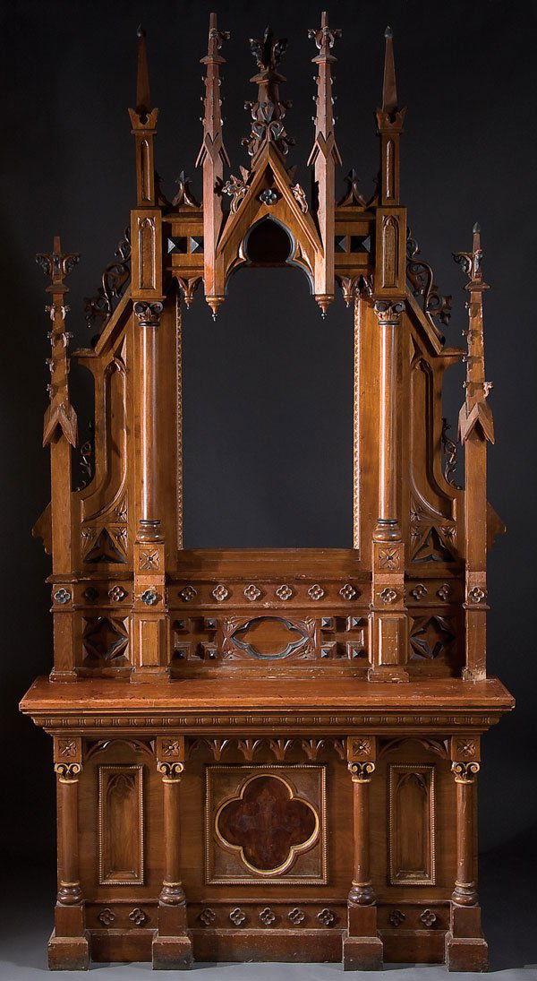 49 Religious furniture, Gothic Revival altar