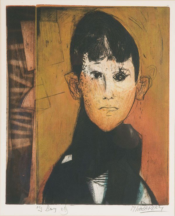 Etching, Mauricio Lasansky (American): MAURICIO LASANSKY (American b.1914) My Boy Color aquatint etching Signed lower right in pencil 16-7/8 inches x 14 inches Estimate $800-$1,200