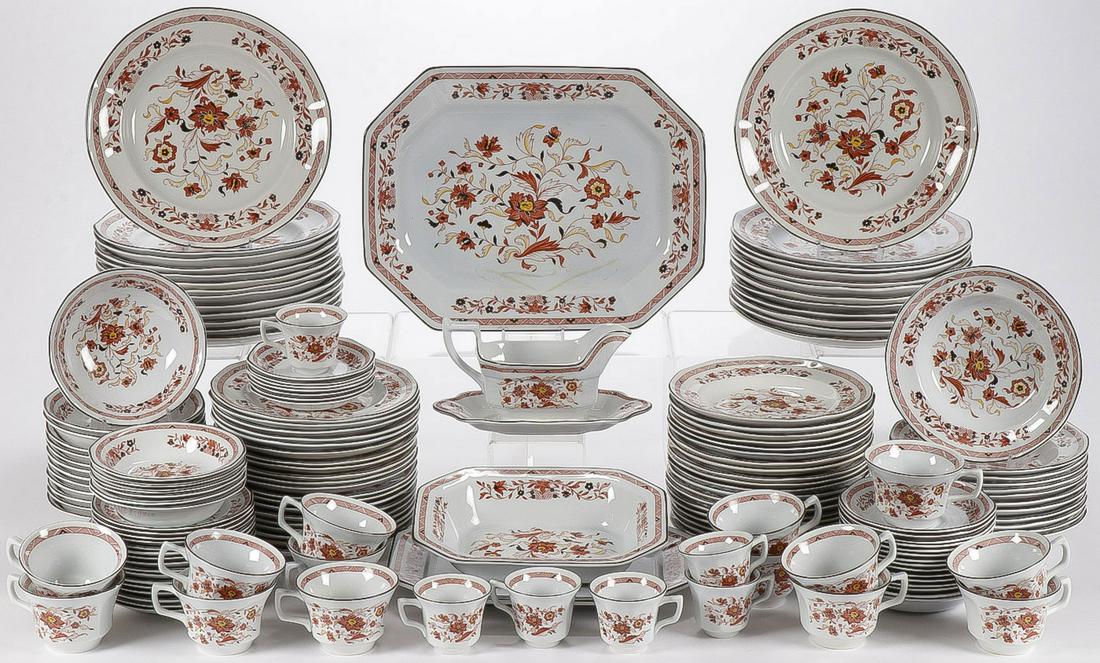 155 PIECES OF WEDGWOOD KASHMAR DINNERWARE: 155 PIECES OF WEDGWOOD KASHMAR DINNERWARE. Comprising over 150 pieces of the Georgetown Collection china by Wedgewood Kashmar including 40 plates (8.25 inches), 24 plates (10.25 inches), 16 plates (6 