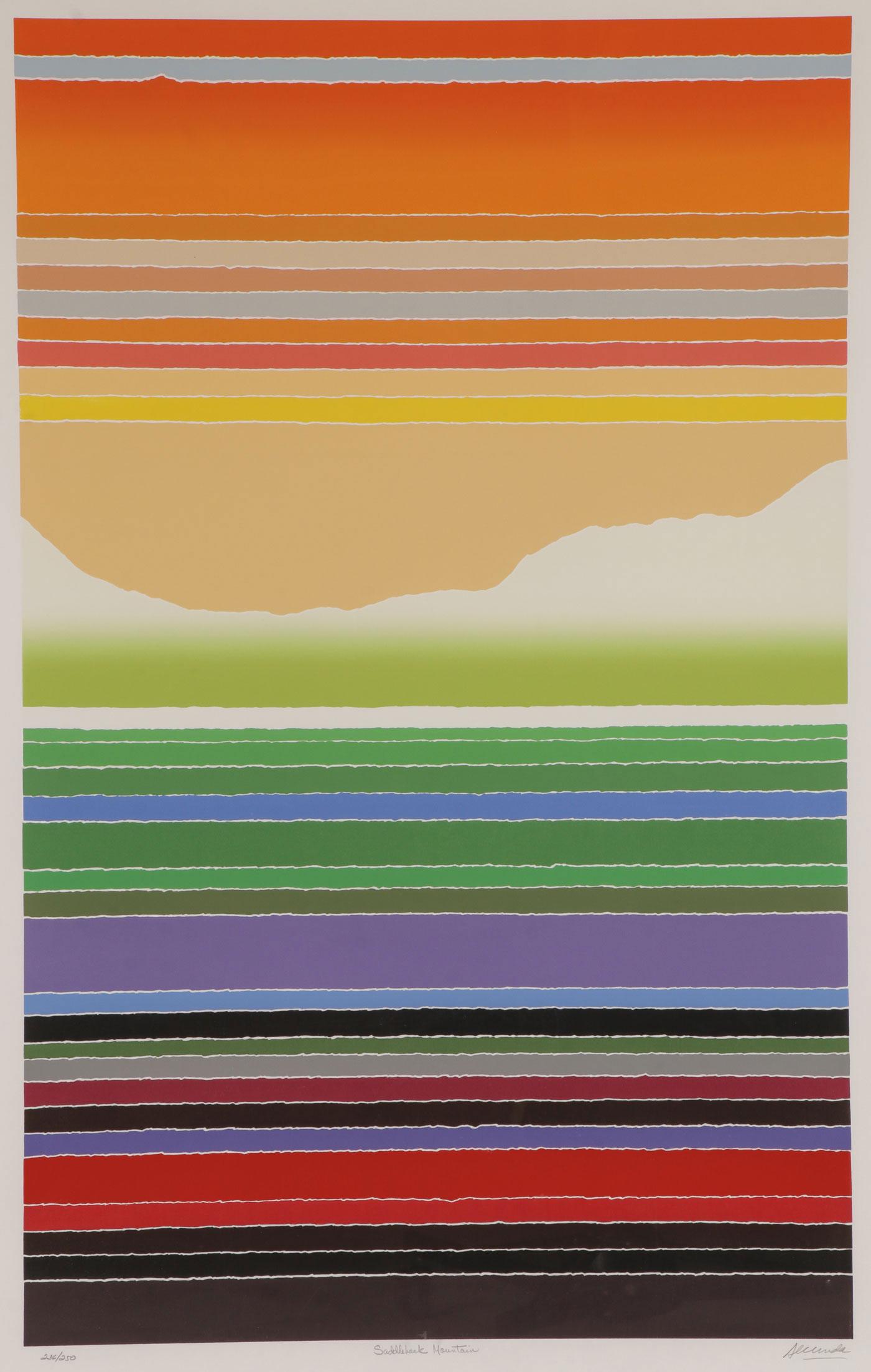 ARTHUR SECUNDA SIGNED MODERN PRINTS: ARTHUR SECUNDA Saddle Back Mountain and Borealis, a pair of printsSerigraph Each pencil signed, titled, and editioned on lower margin, the first 236/250, the second 14/99. The first example with b