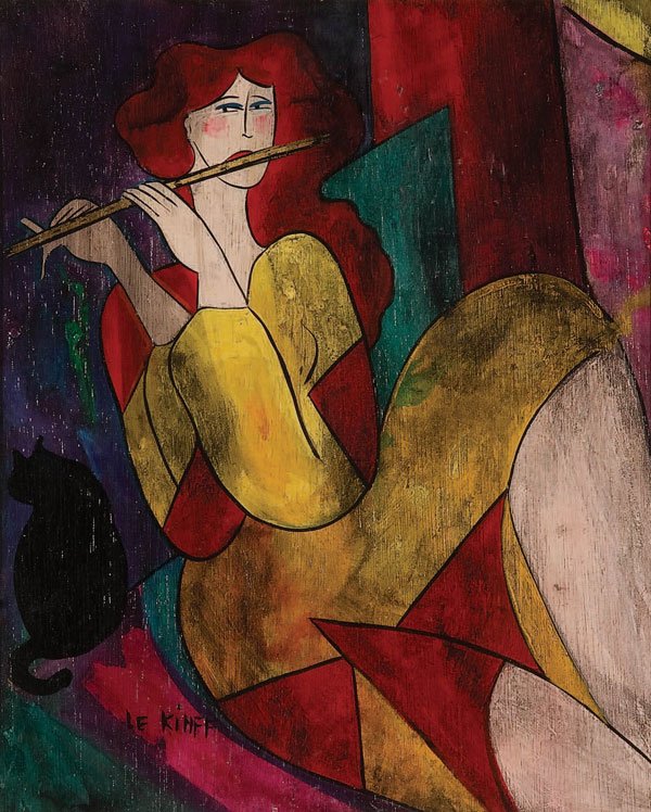 PAINTING: LINDA LEKINFF (French b. 1949) Jeanette--1995 Oil on panel Signed lower left 18 1/8 inches x 14.75 inches Estimate $250-$500