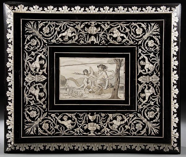 AN AUSTRIAN EBONIZED & IVORY INLAID CASKET 19th c - 2