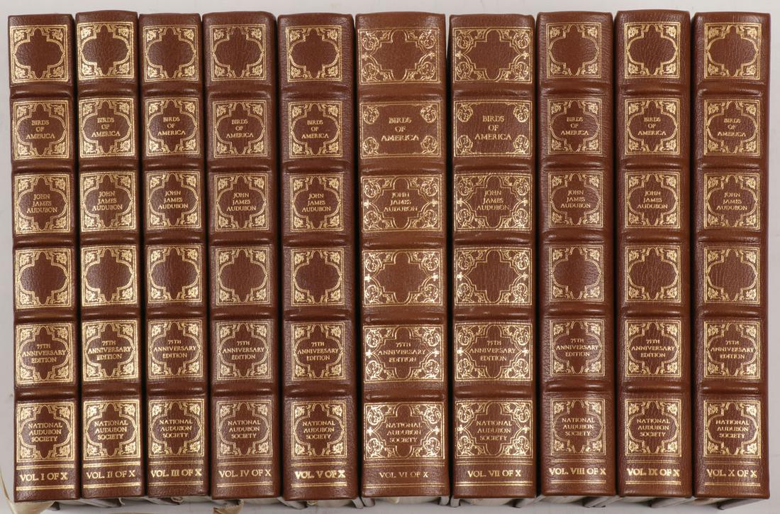 COMPLETE AUDUBON WORKS: COMPLETE AUDUBON WORKS. Comprising the comprehensive, 10 volume, 75th anniversary set of "Birds of America" by John James Audubon, published for the National Audubon Society by Volair Limited, 1978-19