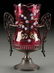 195: A VERY FINE VICTORIAN ENAMEL CRANBERRY GLASS AND