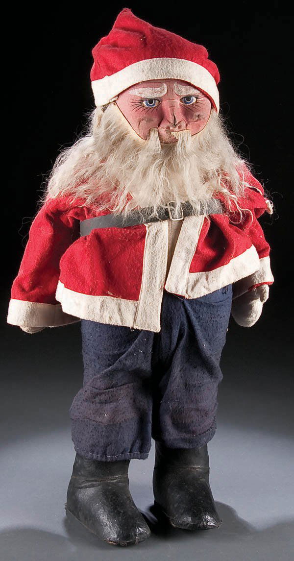A VINTAGE TOY SANTA CLAUS circa 1930's, with pain
